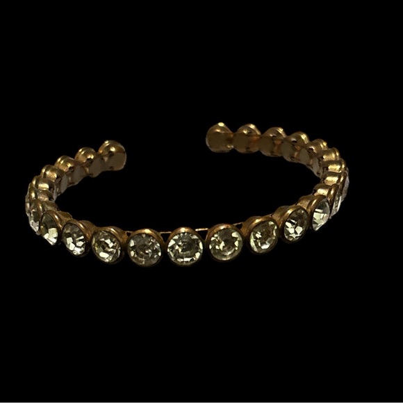 Copper & CZ Jewel Cuff Bracelet - vintage - Picture 6 of 9